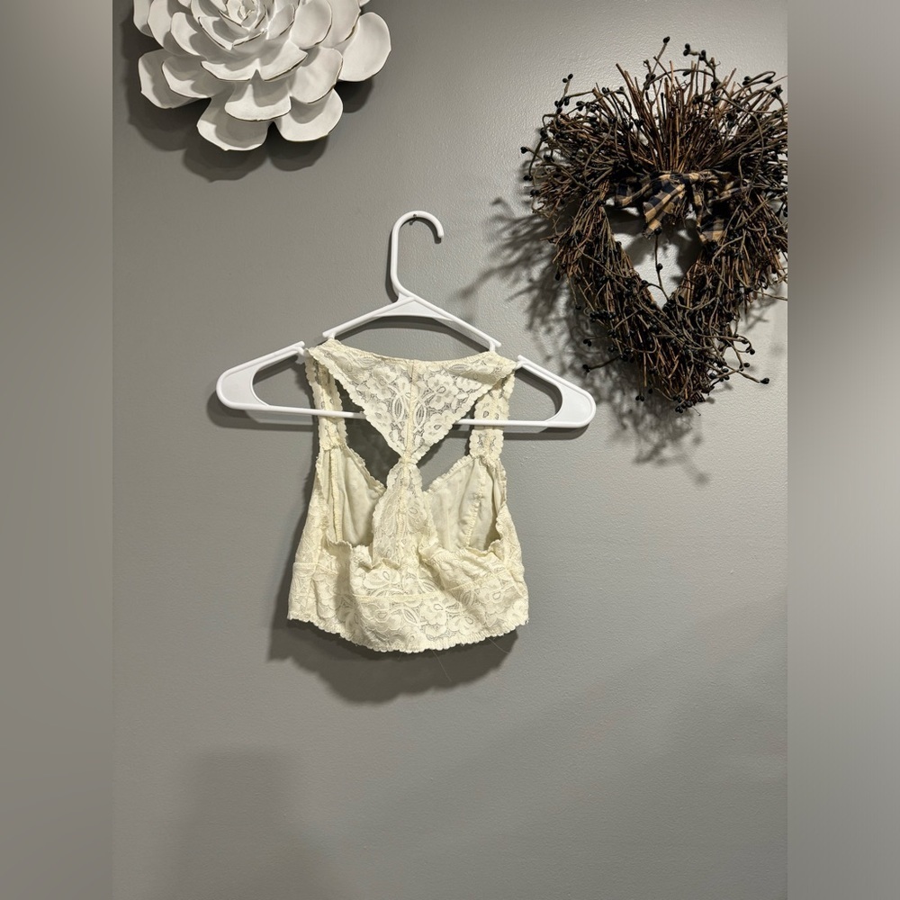 Preloved Size S/P Intimately Free People Galloon Lace Bralette Cream Off-White - Picture 3 of 6